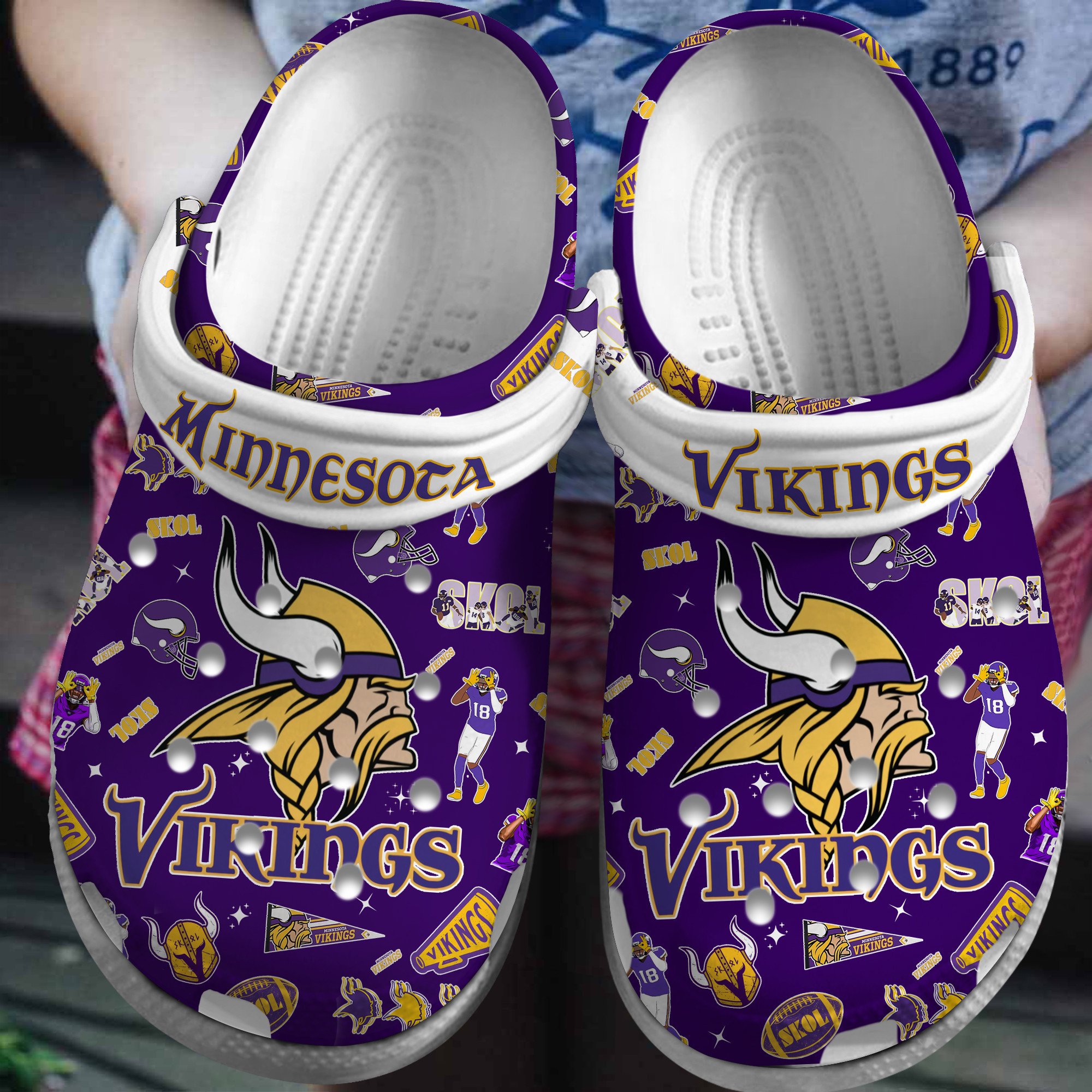 Minnesota Vikings Nfl Sport Crocs, Minnesota Vikings Comfortable For Men Women And Kids 66
