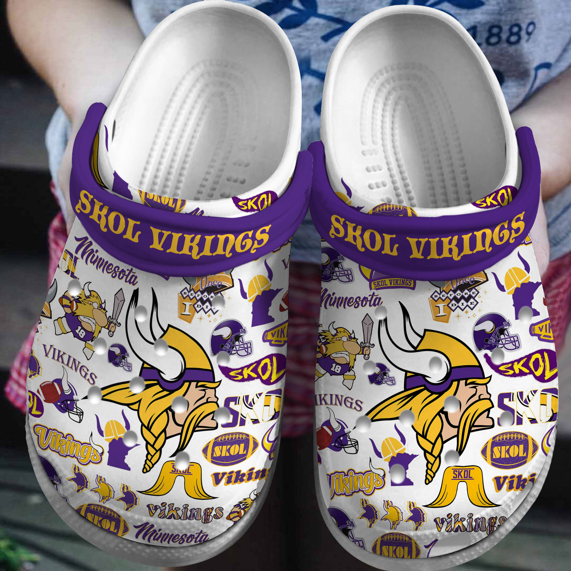Minnesota Vikings Nfl Sport Crocs, Minnesota Vikings Comfortable For Men Women And Kids 69