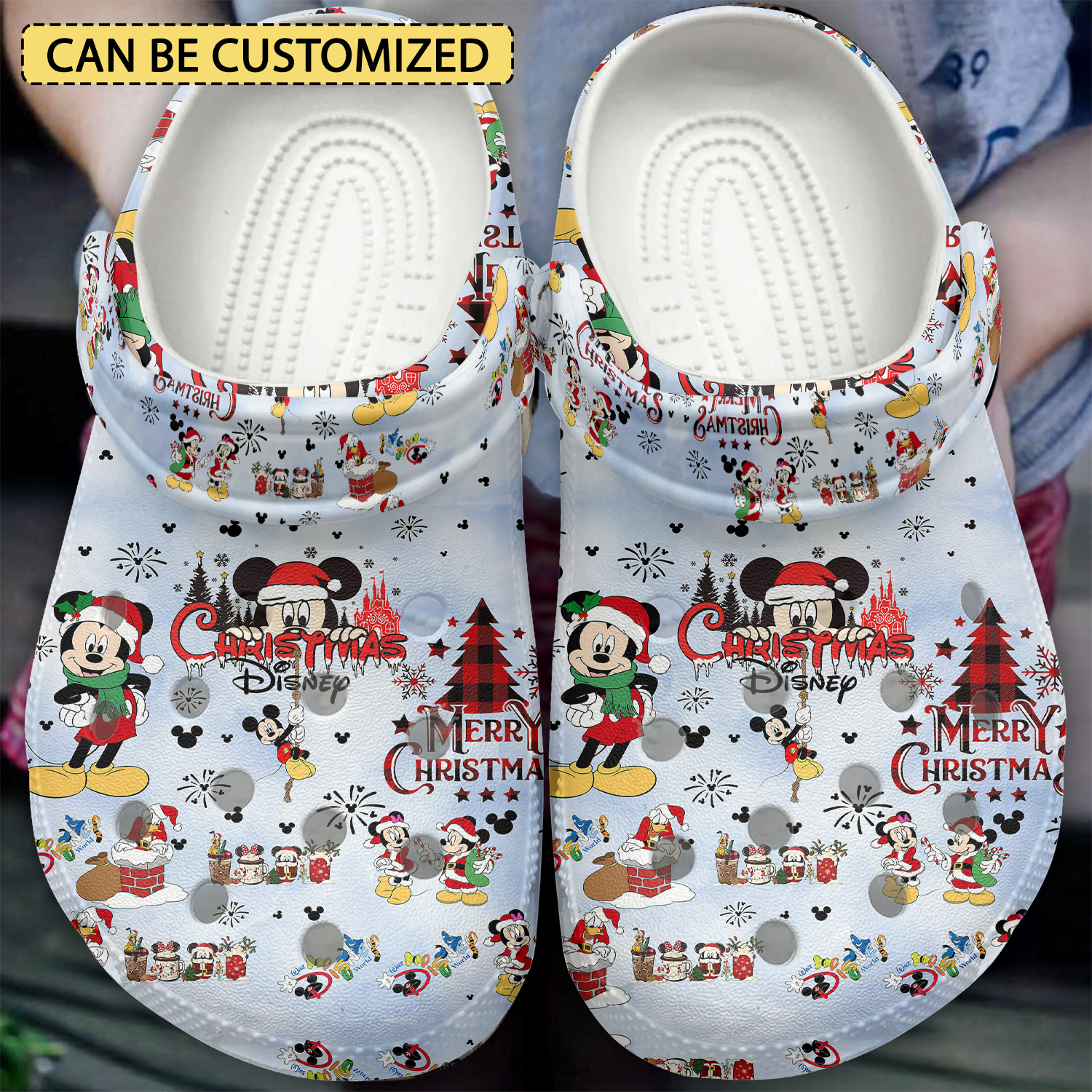 Merry Christmas Mouse Cartoon Crocs, Merry Christmas Mouse Comfortable For Men Women And Kids 40