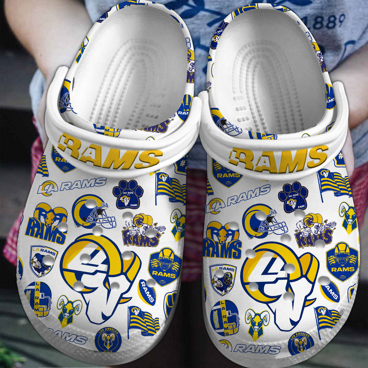 Los Angeles Rams Nfl Sport Crocs, Los Angeles Rams Comfortable For Men Women And Kids 68