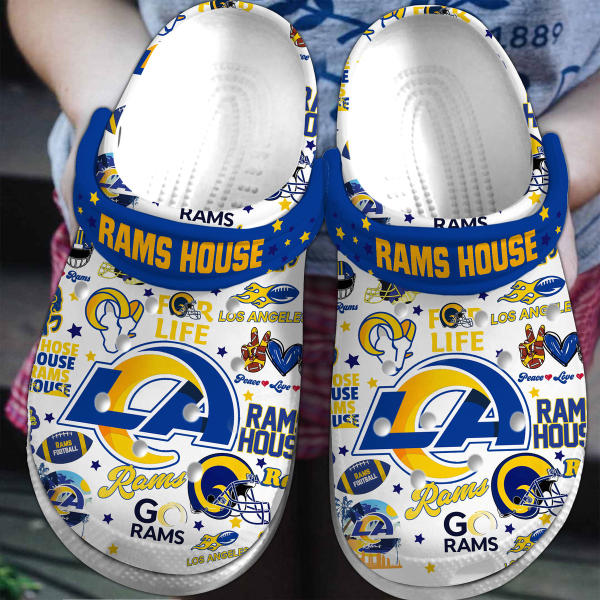 Los Angeles Rams Nfl Sport Crocs, Los Angeles Rams Comfortable For Men Women And Kids 70