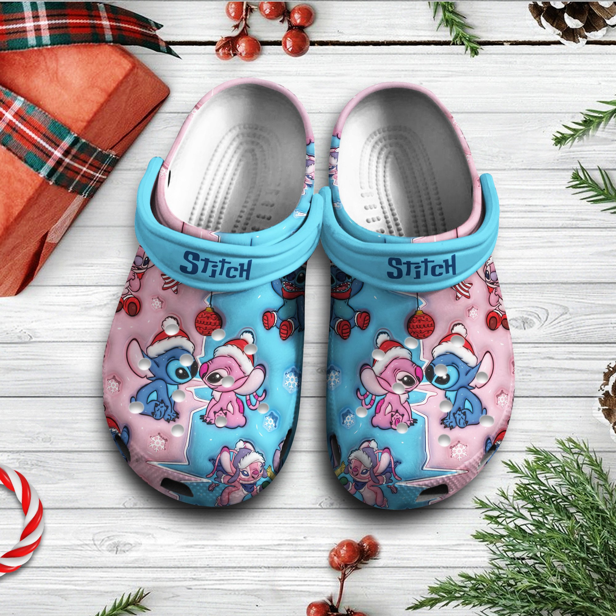 Lilo And Stitch Christmas Cartoon Crocs, Lilo And Stitch Comfortable For Men Women And Kids 3
