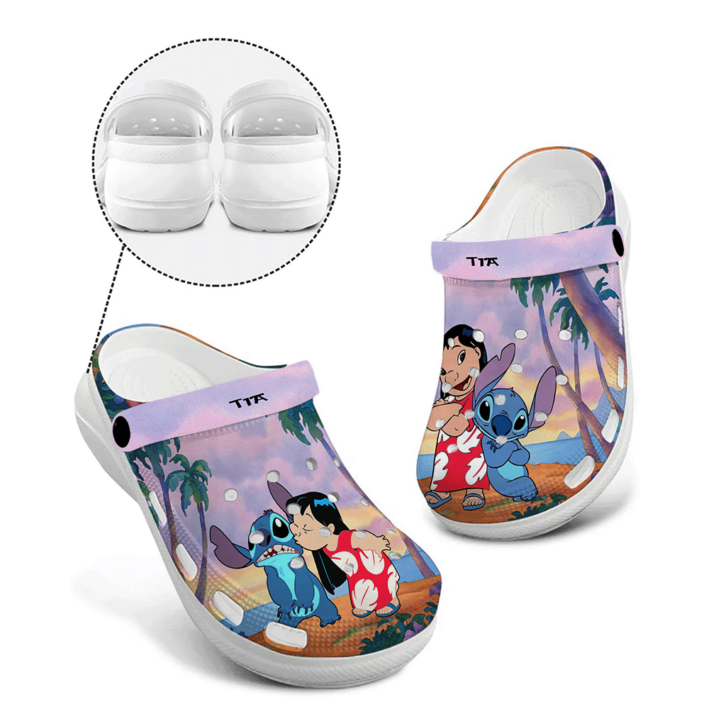 Lilo And Stitch Cartoon Crocs, Lilo And Stitch Comfortable For Men Women And Kids 16