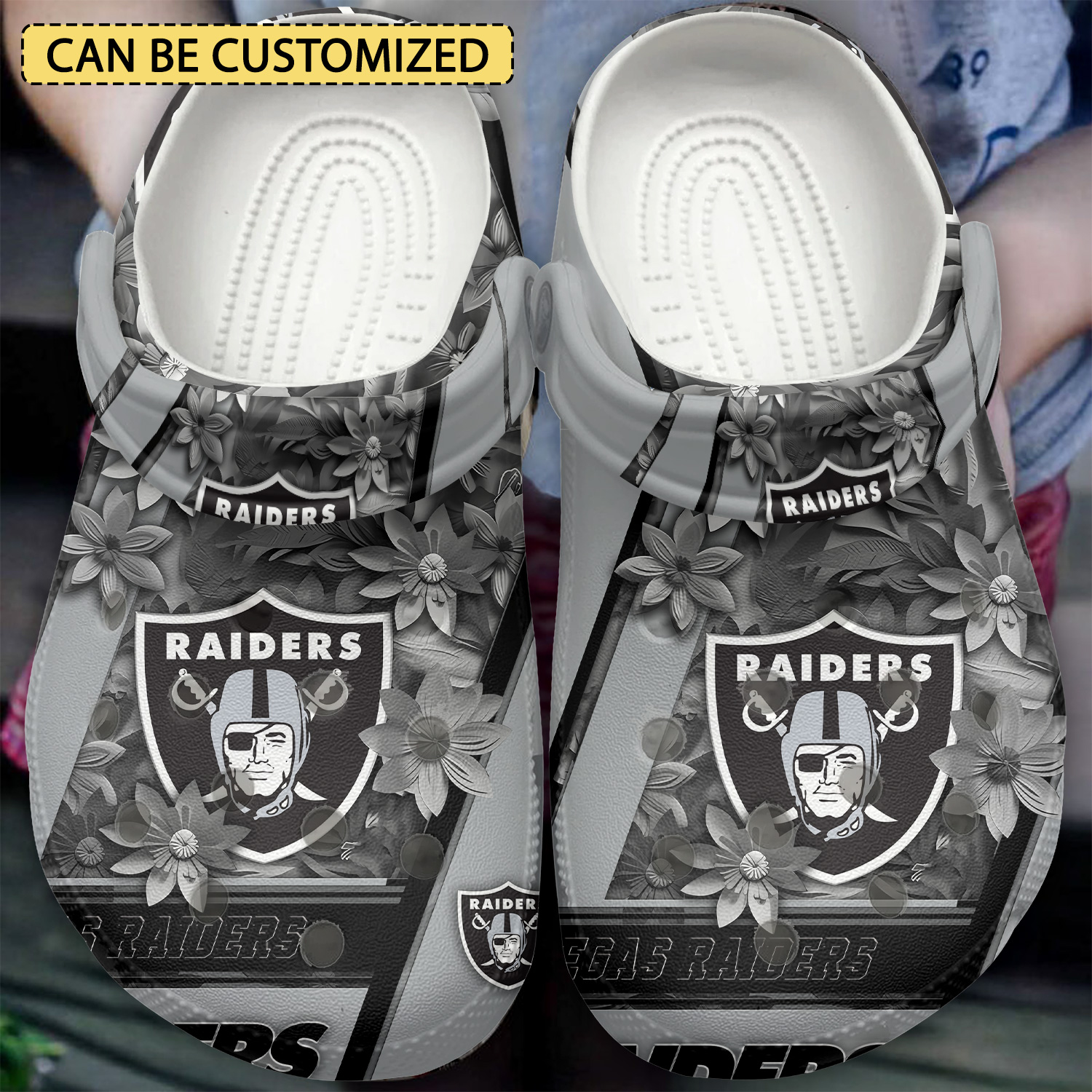 Las Vegas Raiders Nfl Sport Crocs, Las Vegas Raiders Comfortable For Men Women And Kids 62