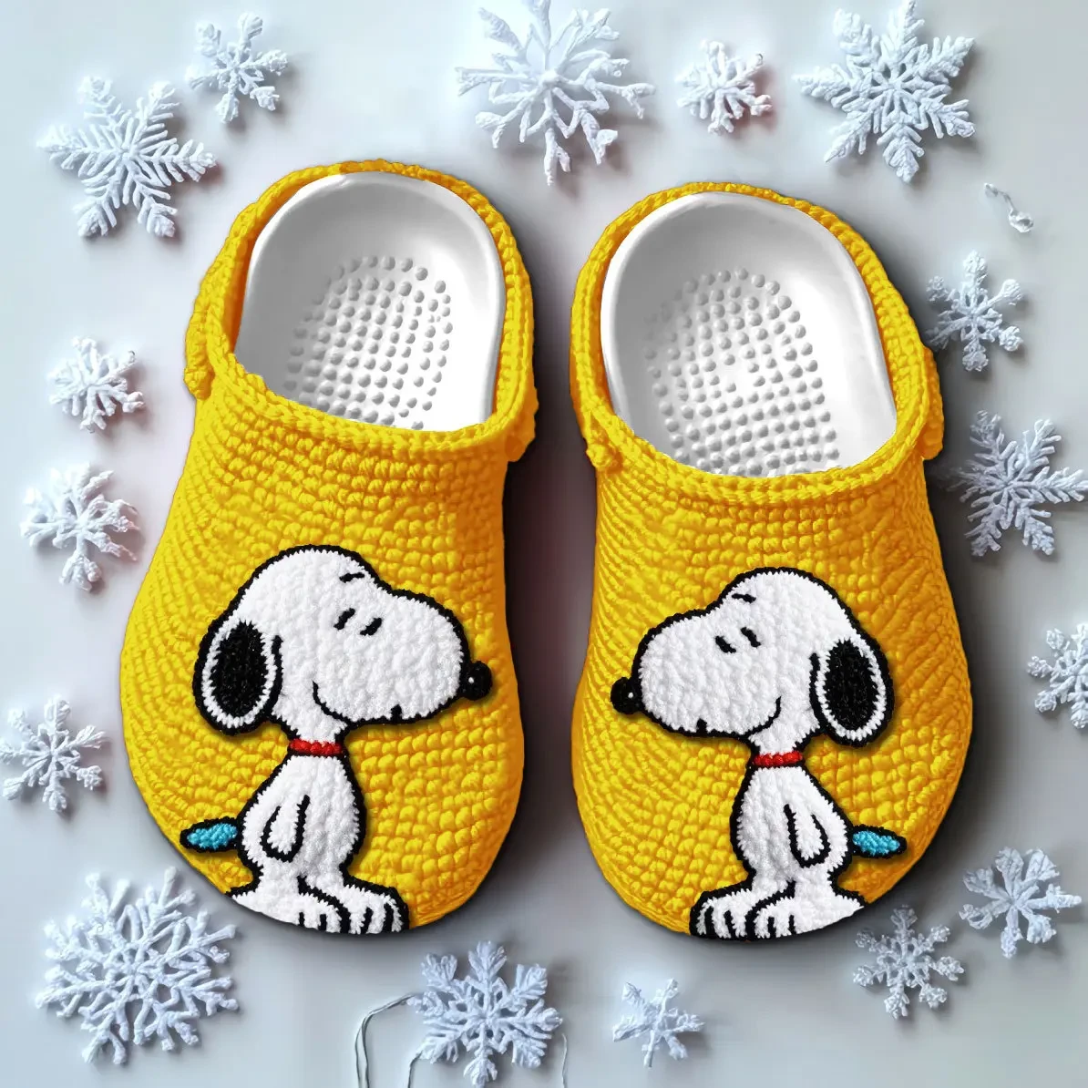 Knit Effect Snoopy Cartoon Crocs, Knit Effect Snoopy Comfortable For Men Women And Kids 31