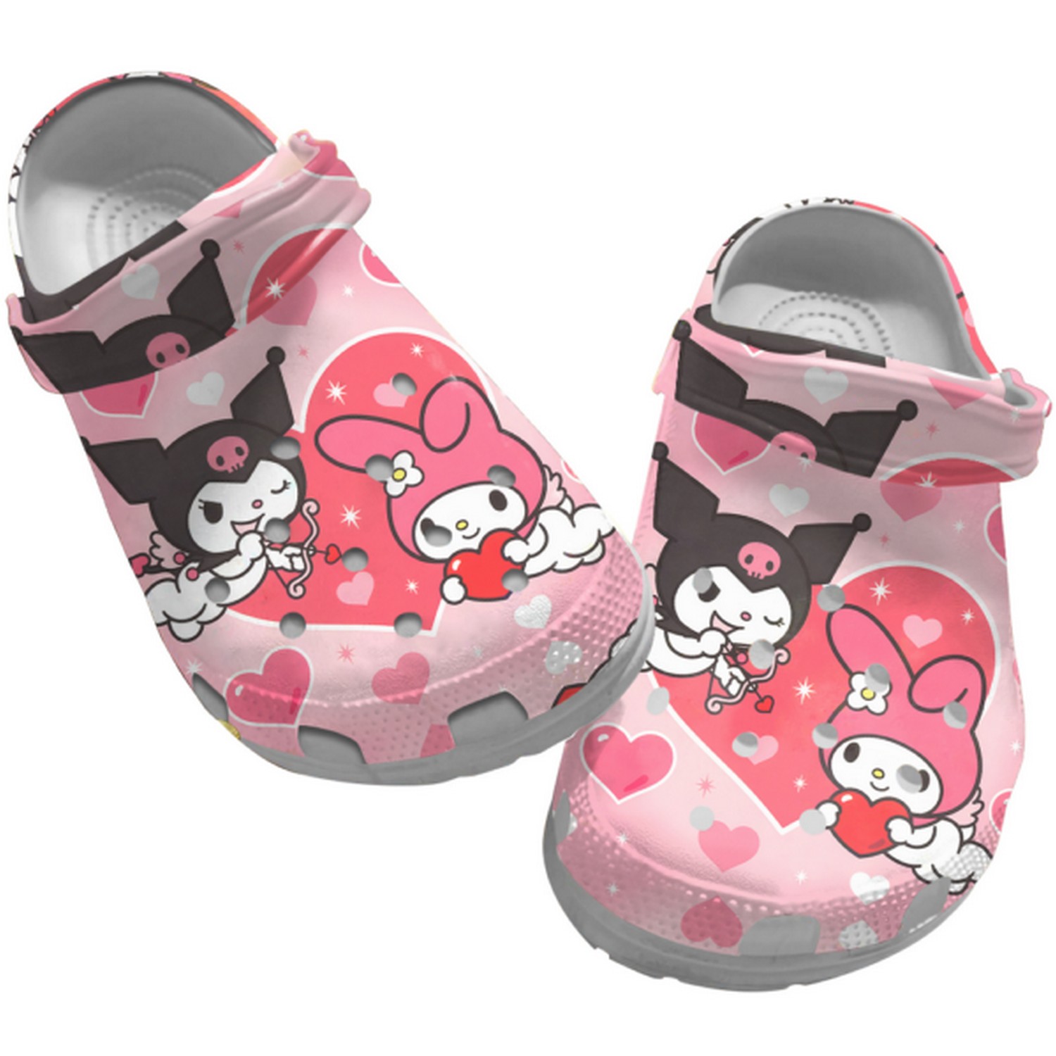 Kuromi And My Melody Cartoon Crocs, Kuromi And My Comfortable For Men Women And Kids 23