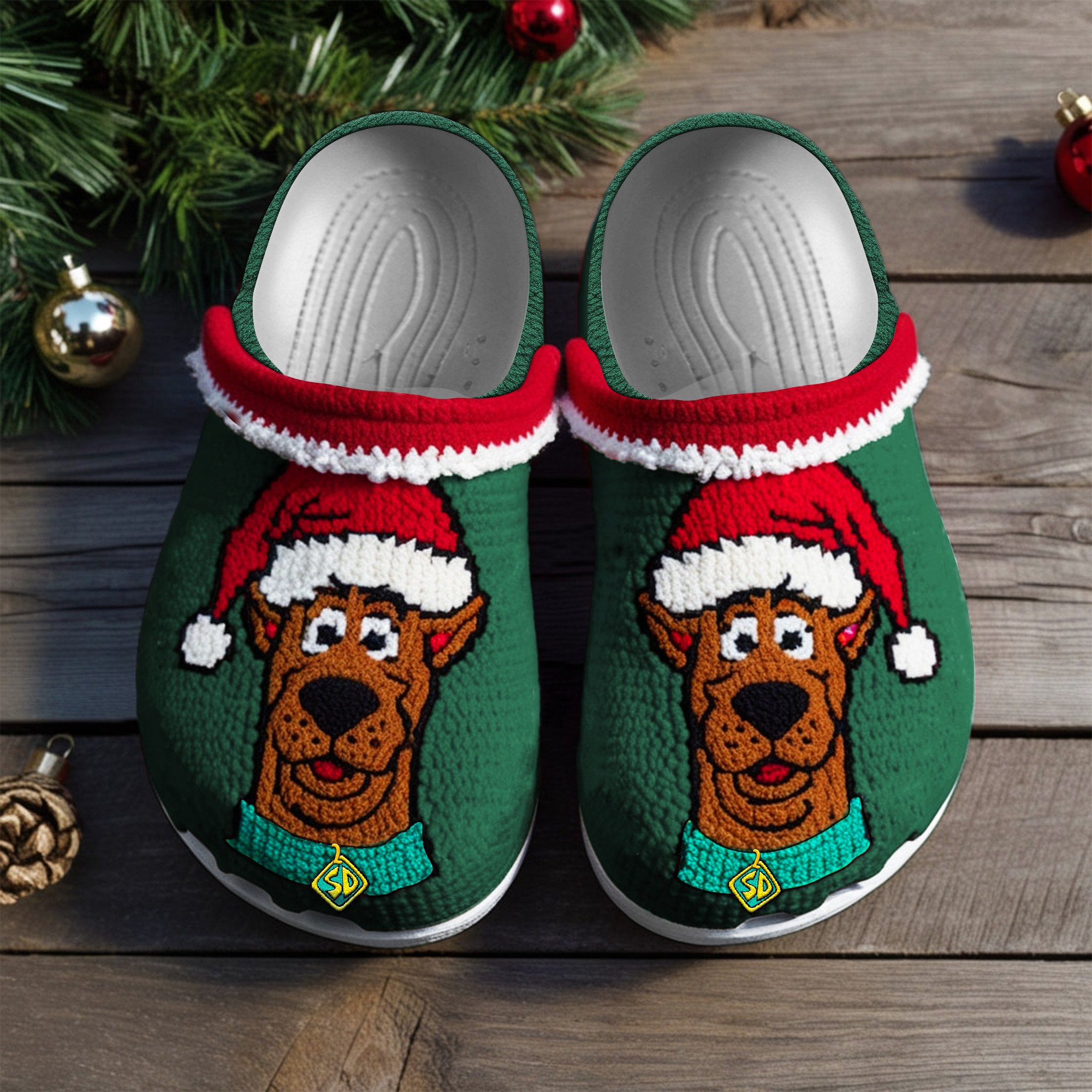 Knit Effect Scooby Doo Cartoon Crocs, Knit Effect Scooby Comfortable For Men Women And Kids