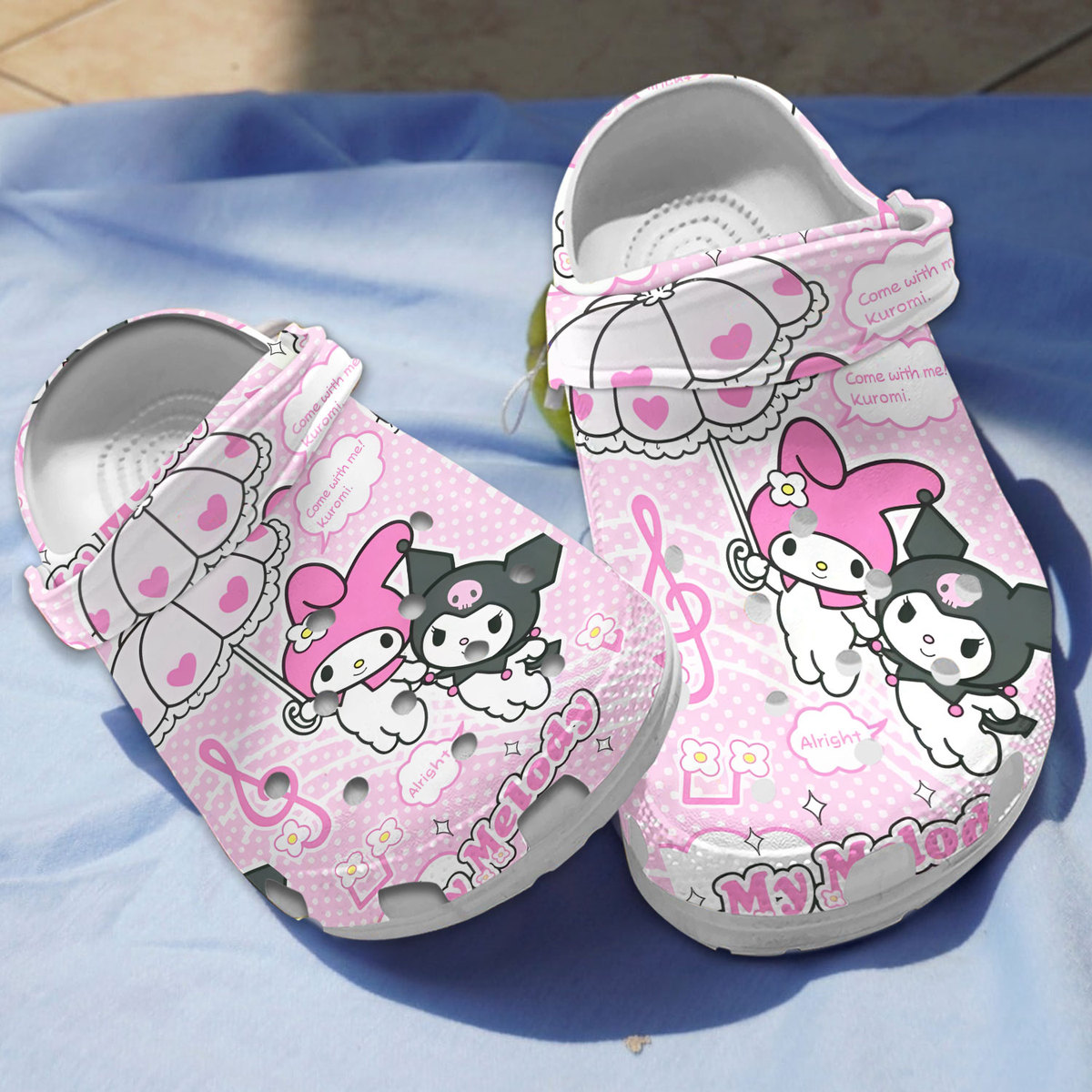 Kuromi And My Melody Cartoon Crocs, Kuromi And My Comfortable For Men Women And Kids 22