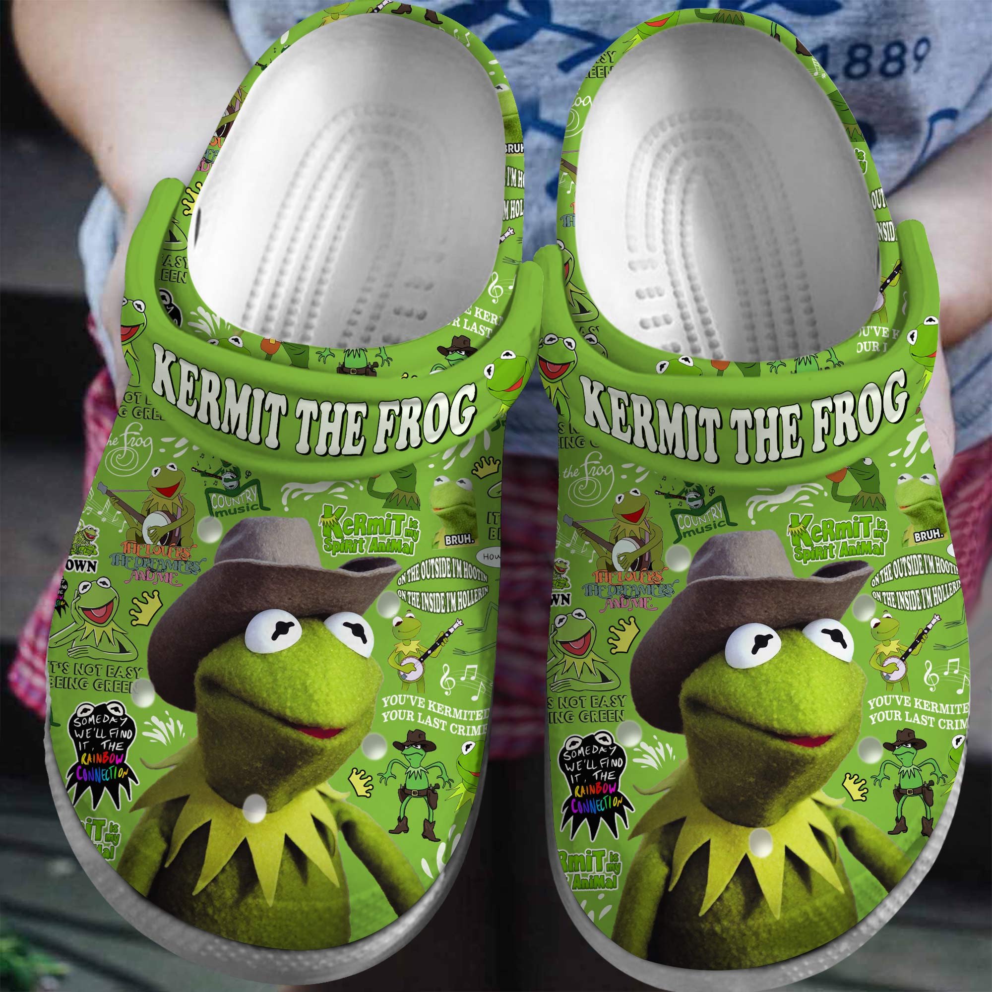 Kermit The Frog Cartoon Crocs, Kermit The Frog Comfortable For Men Women And Kids 82