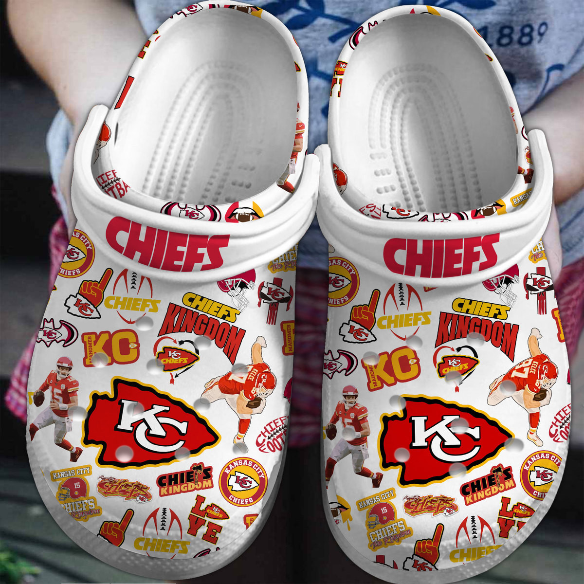 Kansas City Chiefs Nfl Sport Christmas Crocs, Kansas City Chiefs Comfortable For Men Women And Kids 27