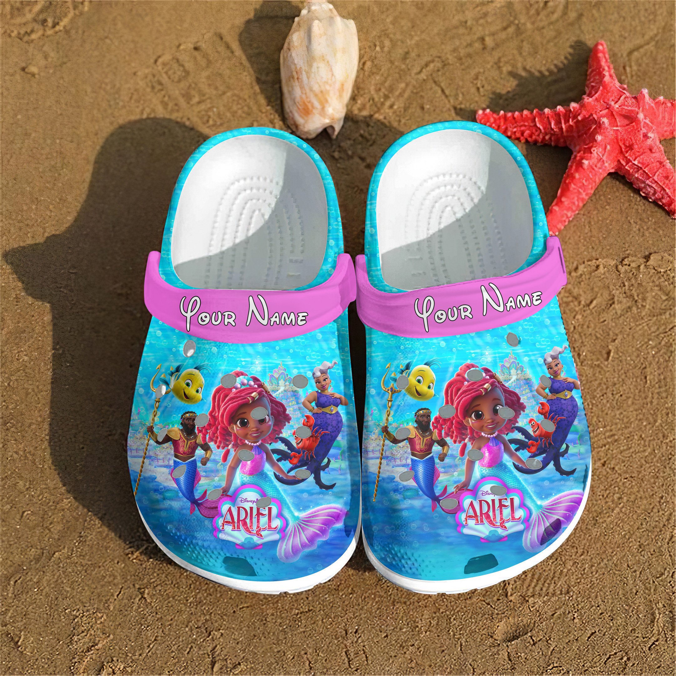 Junior Ariel Cartoon Crocs, Junior Ariel Comfortable For Men Women And Kids