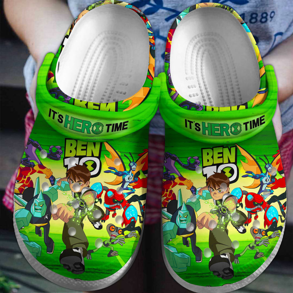 It?S Hero Time Ben 10 Cartoon Crocs, It?S Hero Time Comfortable For Men Women And Kids