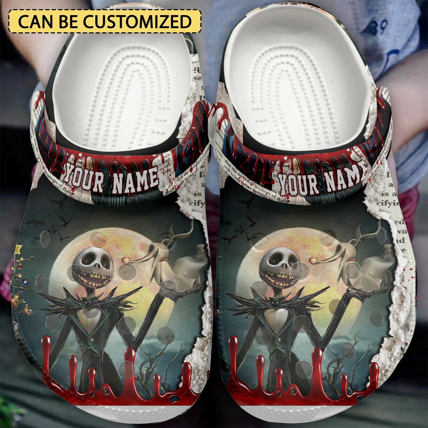 Jack Skellington Cartoon Crocs, Jack Skellington Comfortable For Men Women And Kids 25