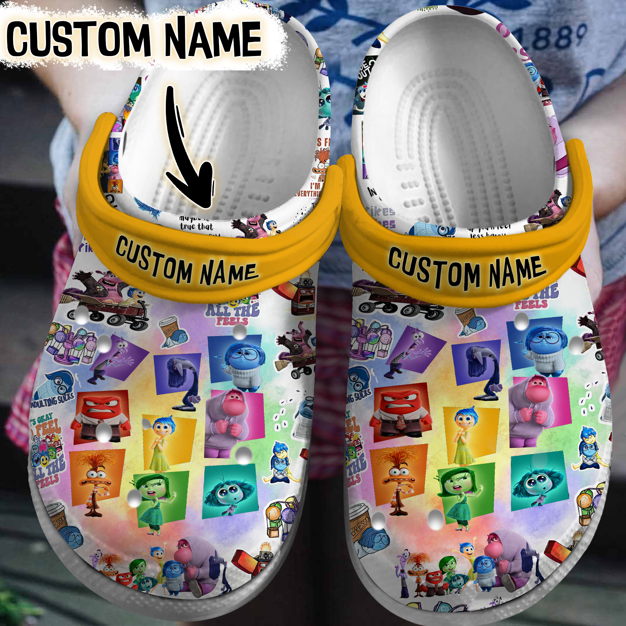 Inside Out Cartoon Crocs, Inside Out Comfortable For Men Women And Kids 33