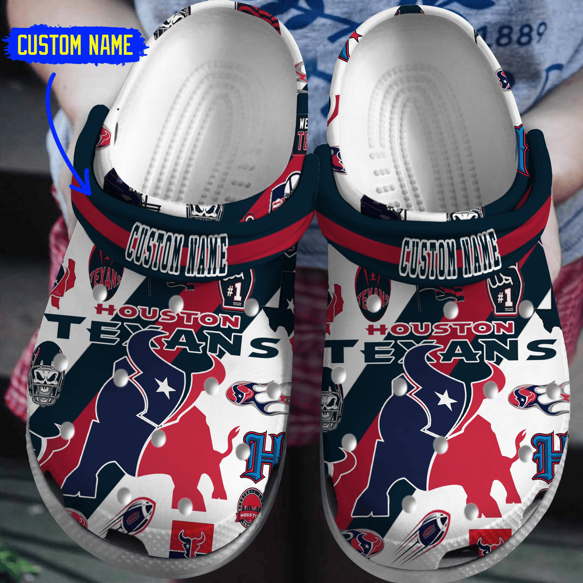 Houston Texans Nfl Sport Crocs, Houston Texans Comfortable For Men Women And Kids 26
