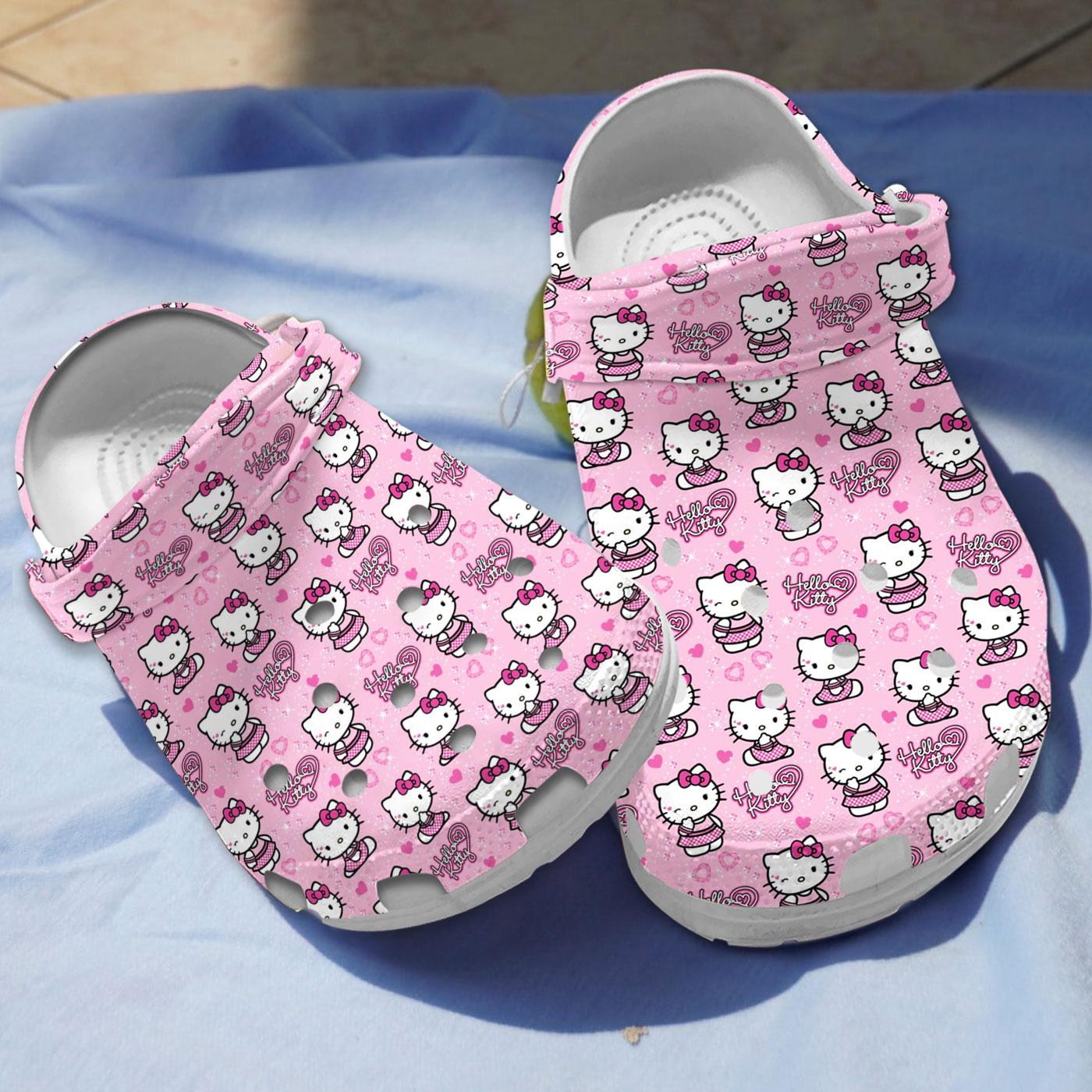Hello Kitty Cartoon Crocs, Hello Kitty Comfortable For Men Women And Kids 24