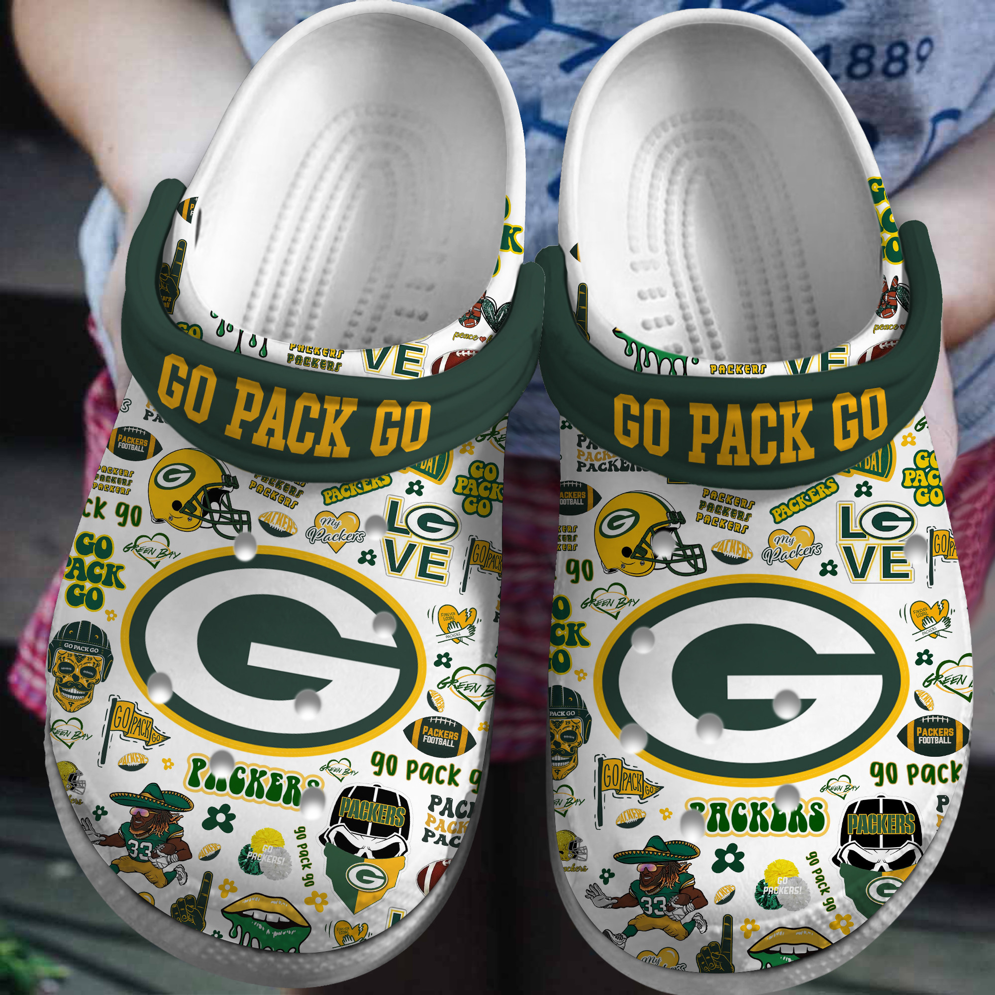 Green Bay Packers Nfl Sport Crocs, Green Bay Packers Comfortable For Men Women And Kids 23