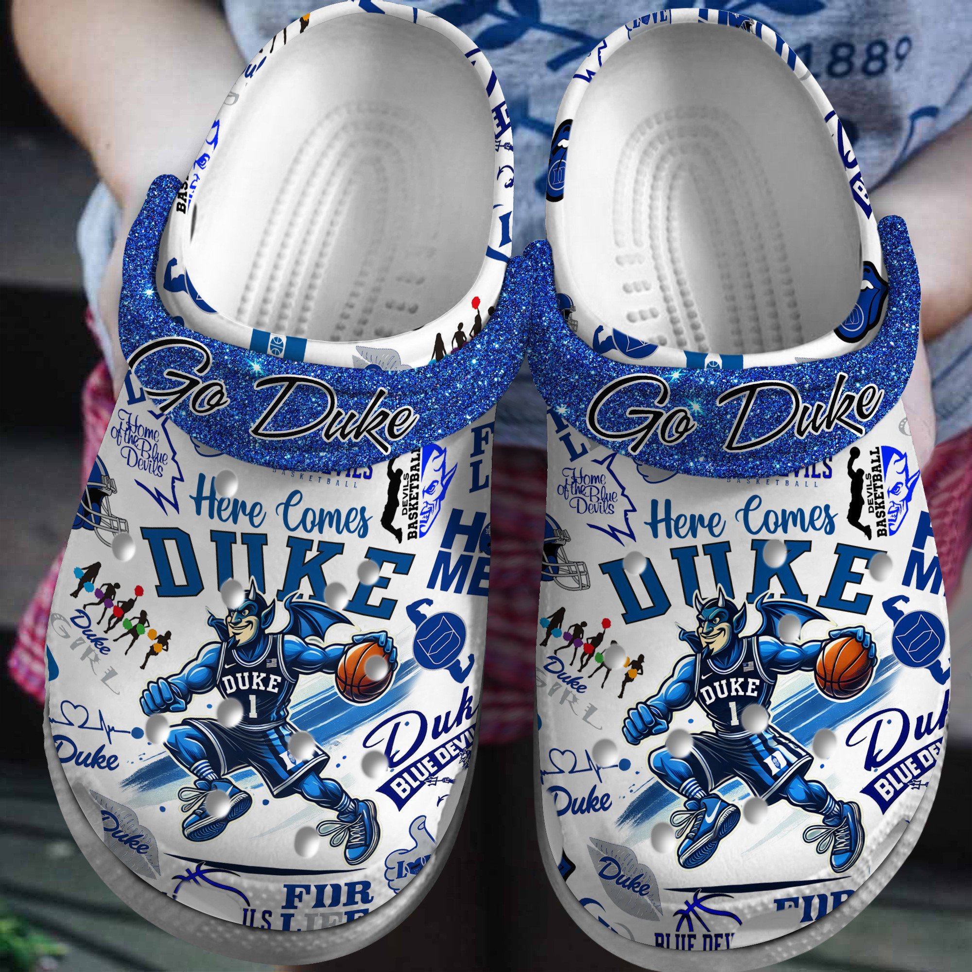 Duke Blue Devils 2025 NCAA Sport Crocs, Duke Blue Devils For Men Women And Kids 6