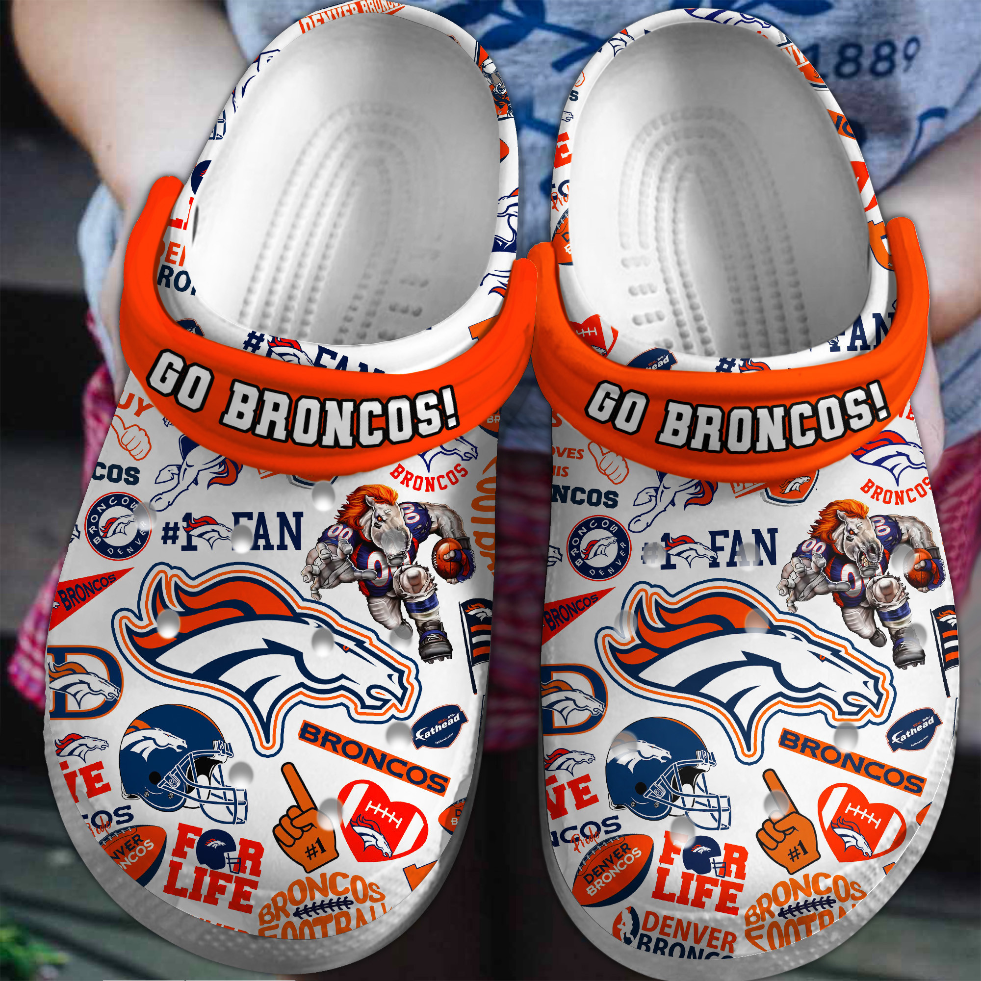 Denver Broncos Nfl Sport Crocs, Denver Broncos Comfortable For Men Women And Kids 41