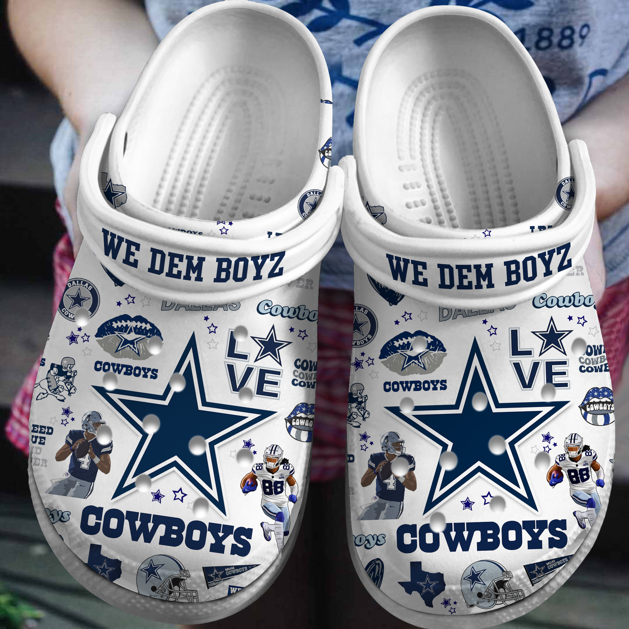 Dallas Cowboys Nfl Sport Crocs, Dallas Cowboys Comfortable For Men Women And Kids 6