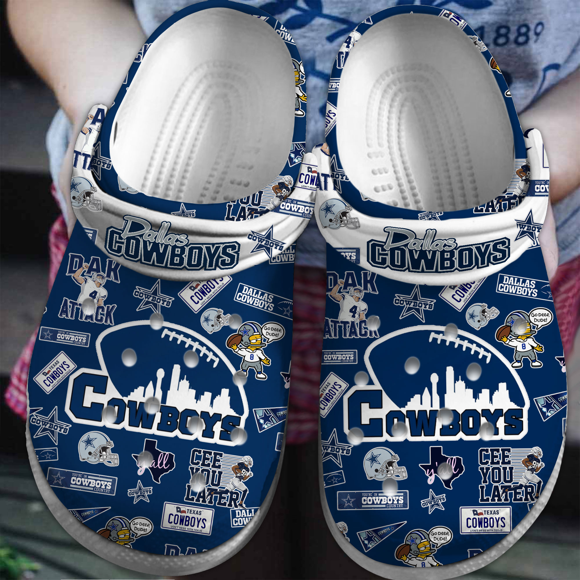 Dallas Cowboys Nfl Sport Crocs, Dallas Cowboys Comfortable For Men Women And Kids 26