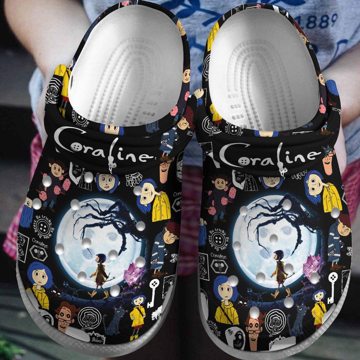 Coraline Cartoon Crocs, Coraline Comfortable For Men Women And Kids 53