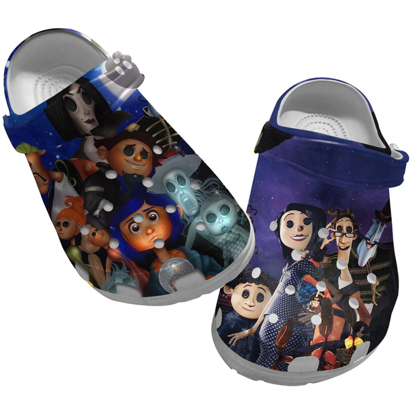 Coraline Cartoon Crocs, Coraline Comfortable For Men Women And Kids 38