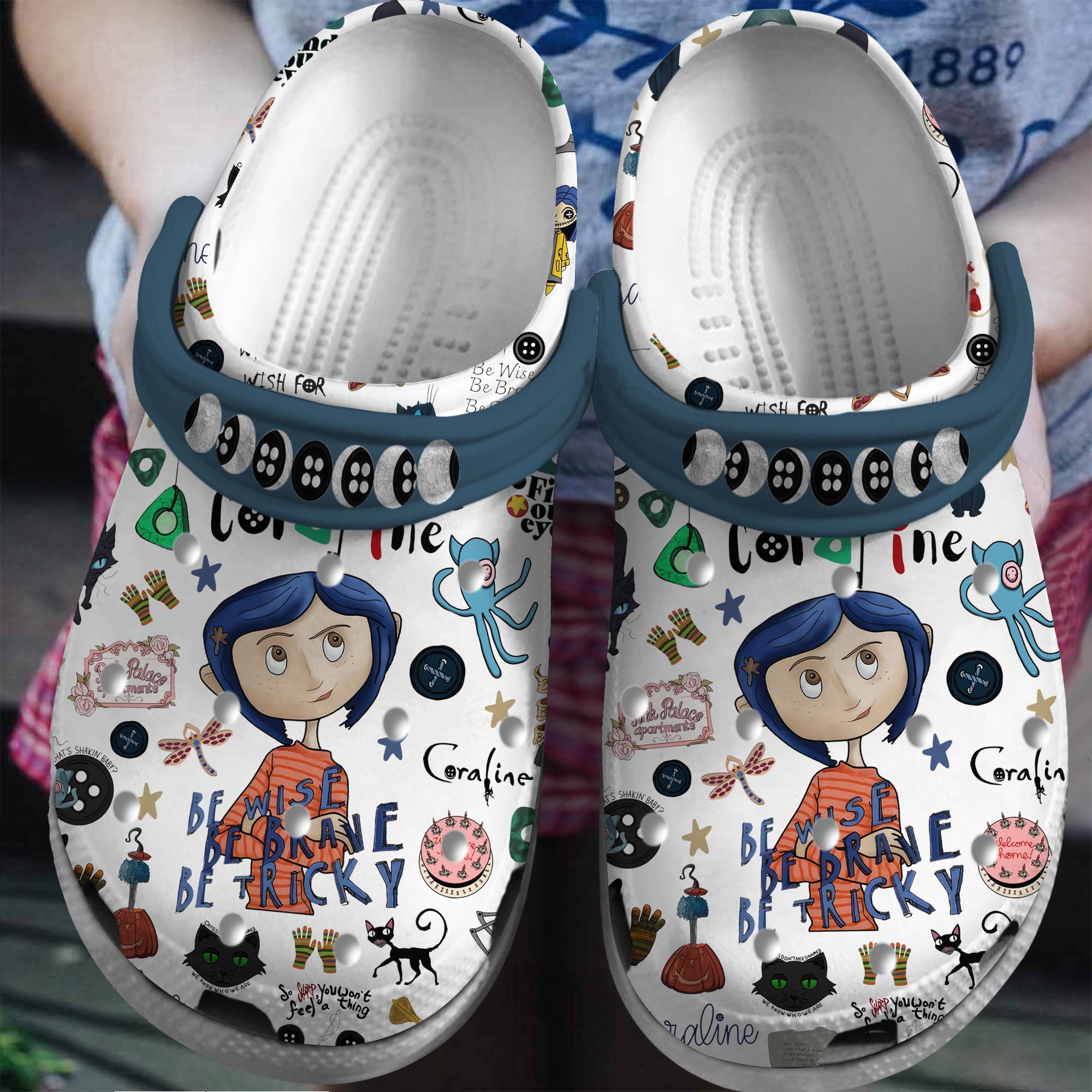 Coraline Cartoon Crocs, Coraline Comfortable For Men Women And Kids 42