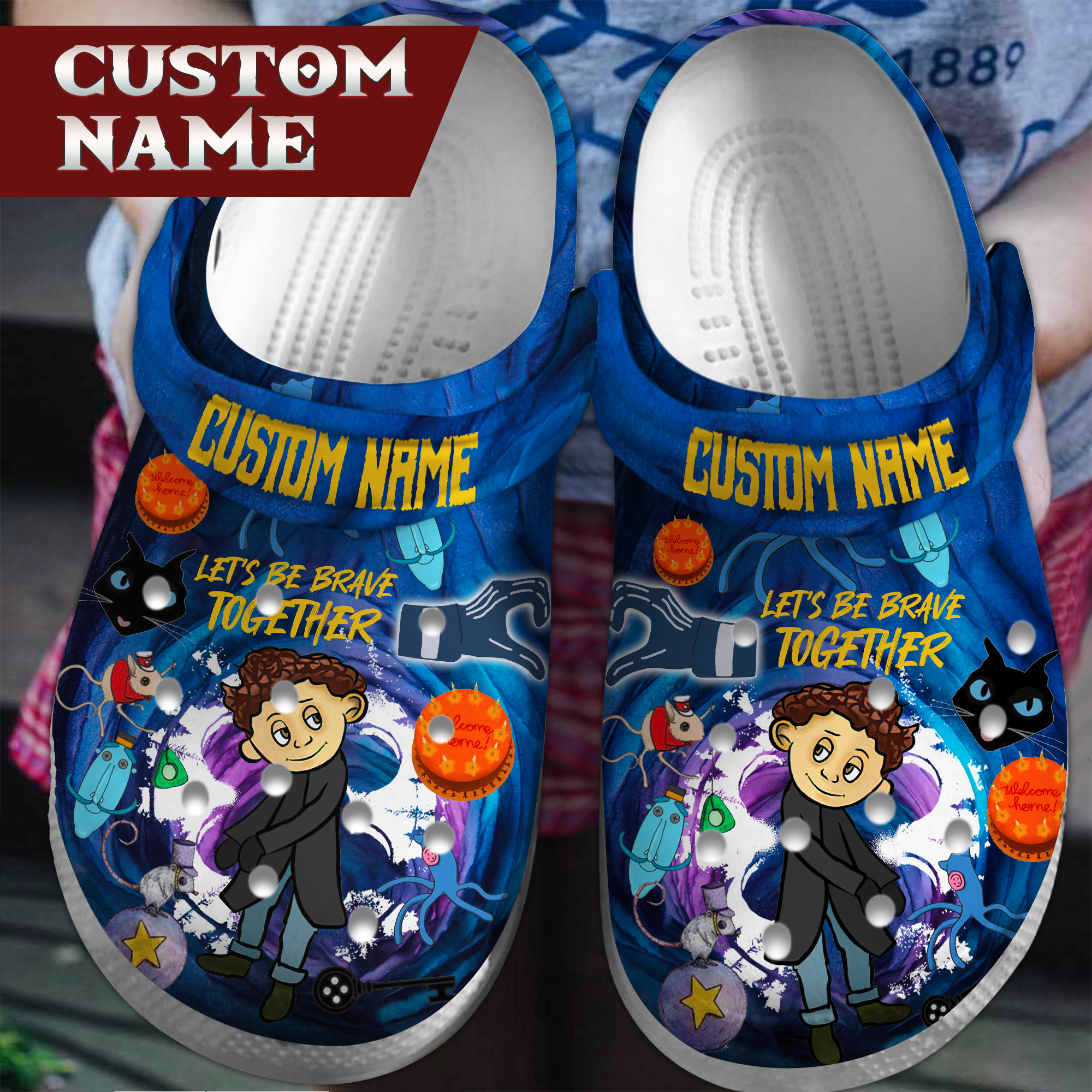 Coraline Cartoon Crocs, Coraline Comfortable For Men Women And Kids 50