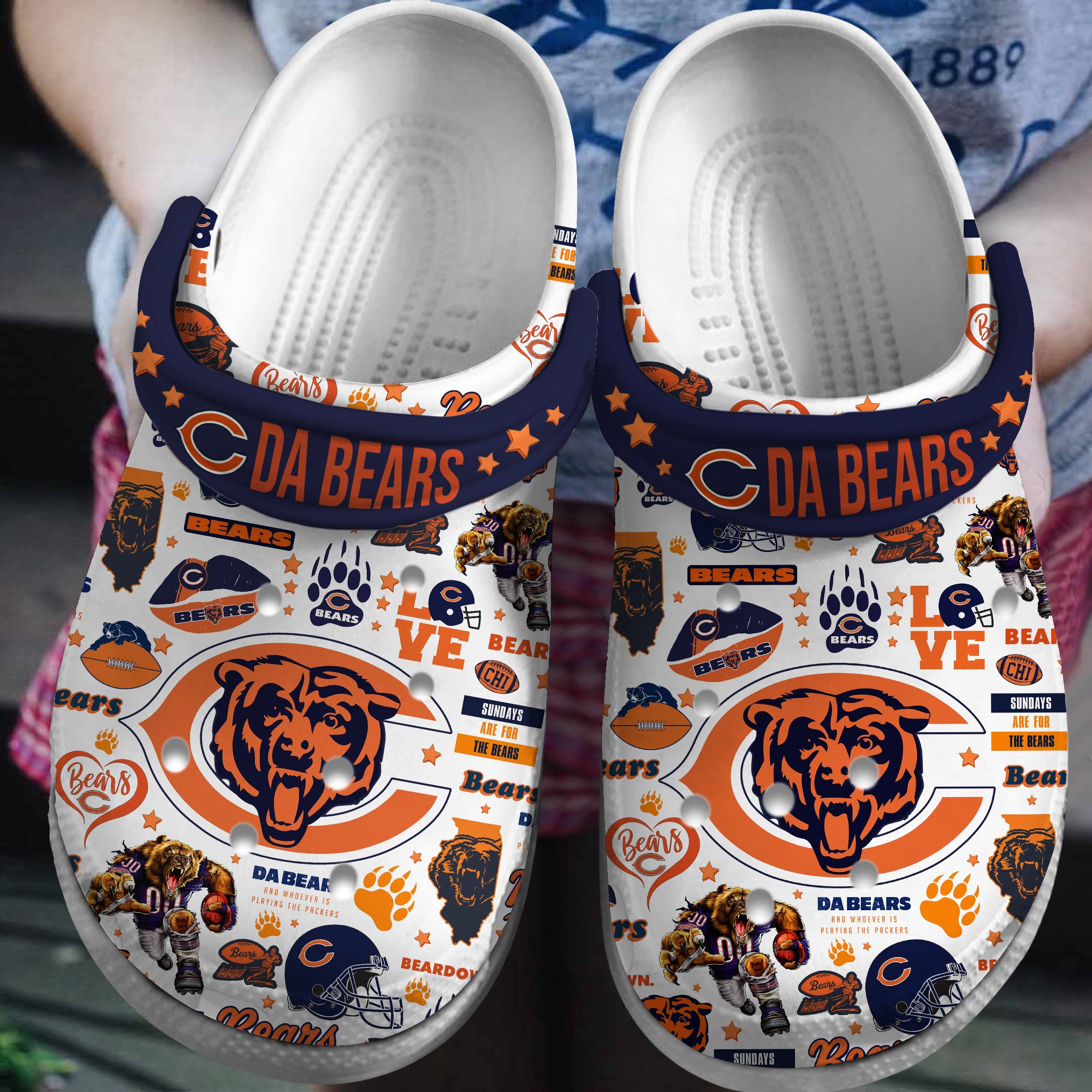 Chicago Bears Nfl Sport Crocs, Chicago Bears Comfortable For Men Women And Kids 3