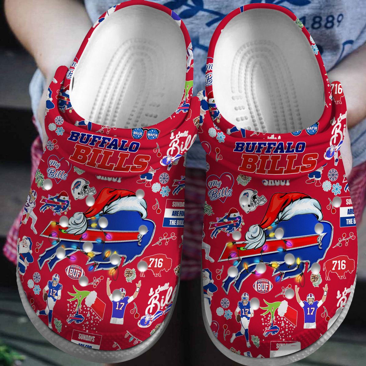 Buffalo Bills Josh Allen Nfl Sport Crocs, Buffalo Bills Josh Comfortable For Men Women And Kids 7