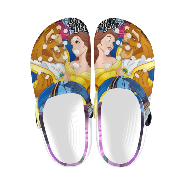 Beauty And The Beast Cartoon Crocs, Beauty And The Beast Comfortable For Men Women And Kids 29