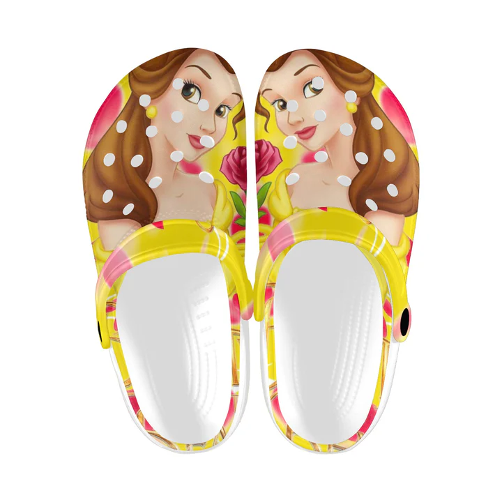 Belle Beauty And The Beast Cartoon Crocs, Belle Beauty Comfortable For Men Women And Kids 19