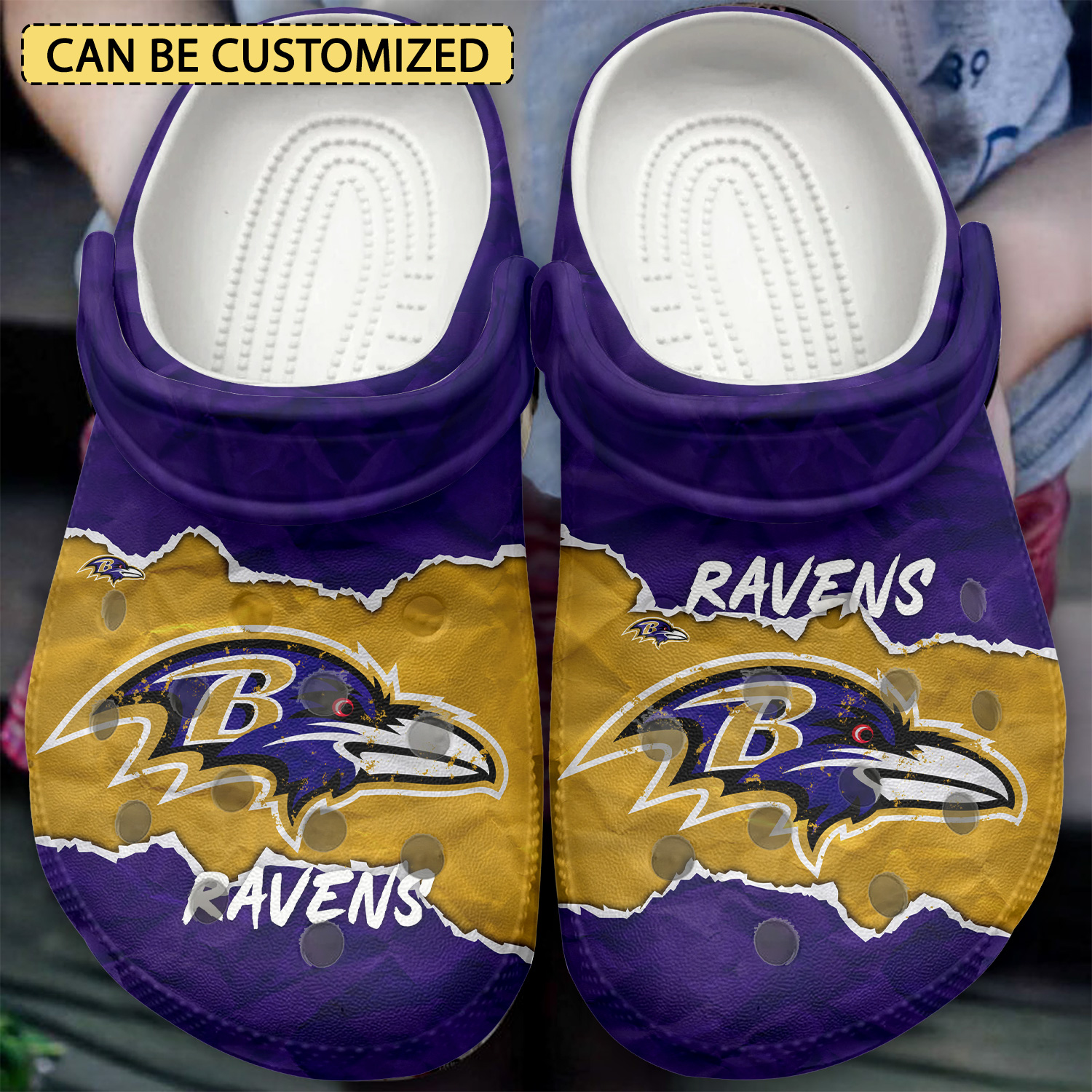 Baltimore Ravens Nfl Sport Crocs, Baltimore Ravens Comfortable For Men Women And Kids 52
