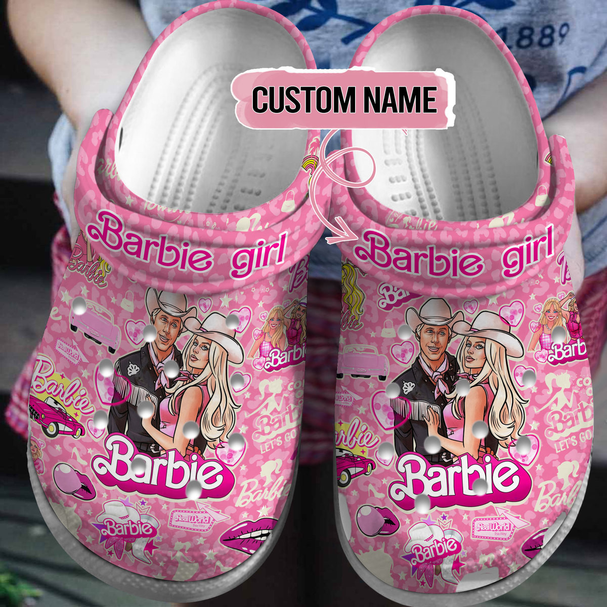 Barbie Movie Cartoon Crocs, Barbie Comfortable For Men Women And Kids 46