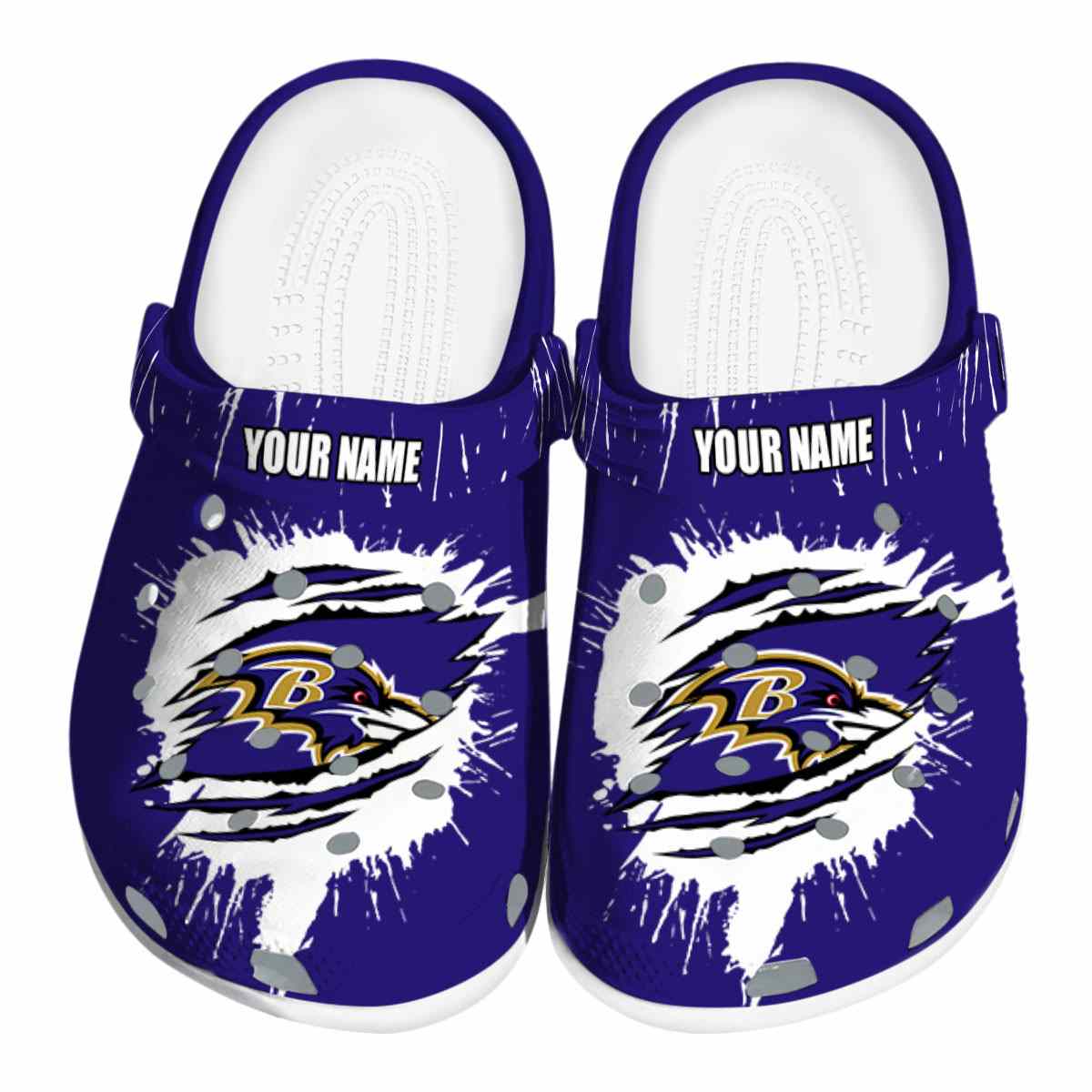 Baltimore Ravens Nfl Sport Crocs, Baltimore Ravens Comfortable For Men Women And Kids 10