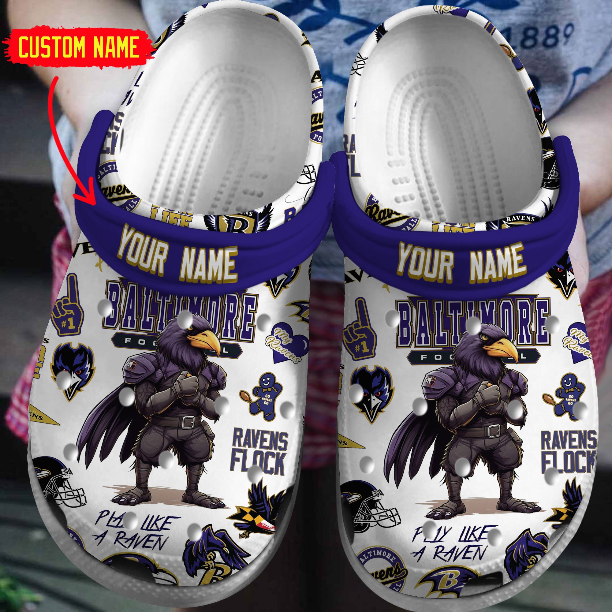 Baltimore Ravens Nfl Sport Crocs, Baltimore Ravens Comfortable For Men Women And Kids 6