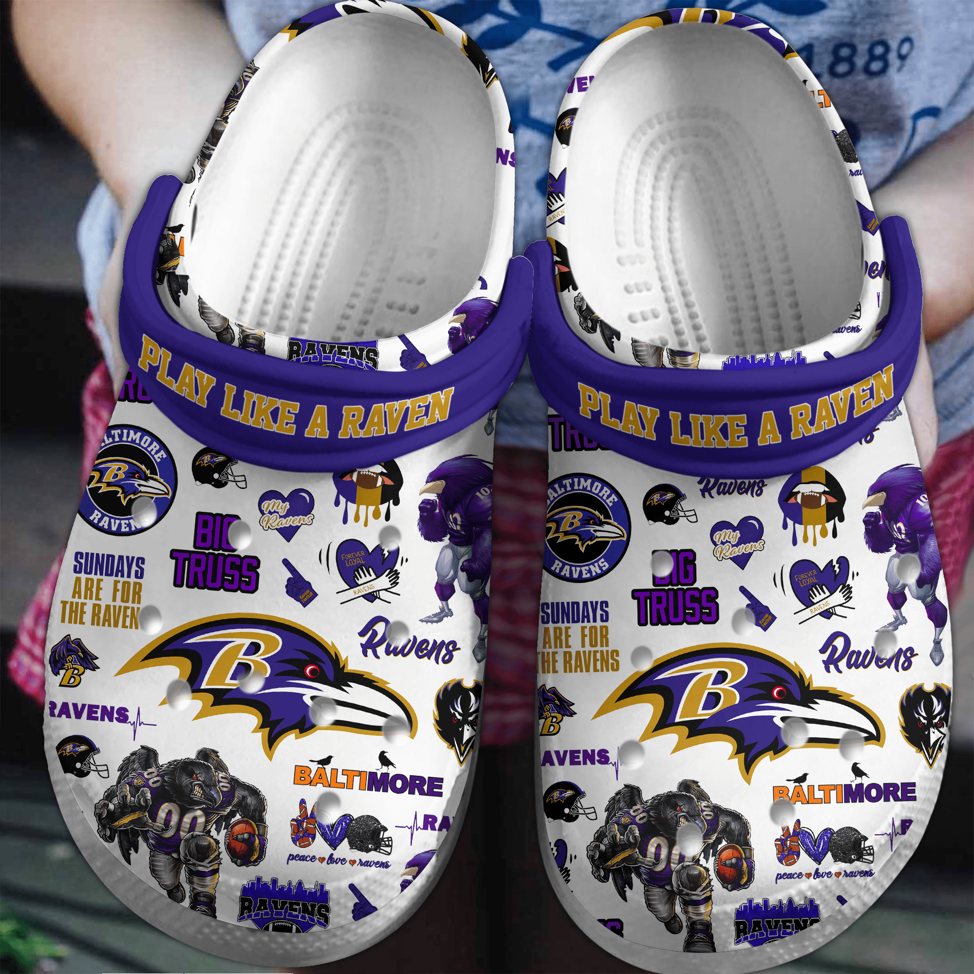 Baltimore Ravens Nfl Sport Crocs, Baltimore Ravens Comfortable For Men Women And Kids 3