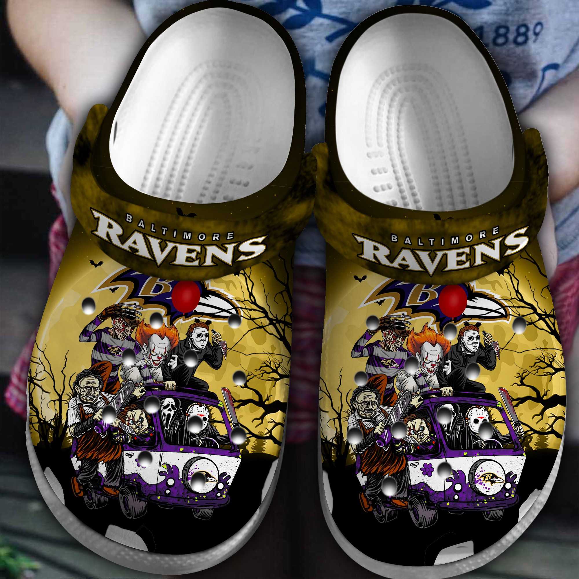 Baltimore Ravens Nfl Sport Crocs, Baltimore Ravens Comfortable For Men Women And Kids 15