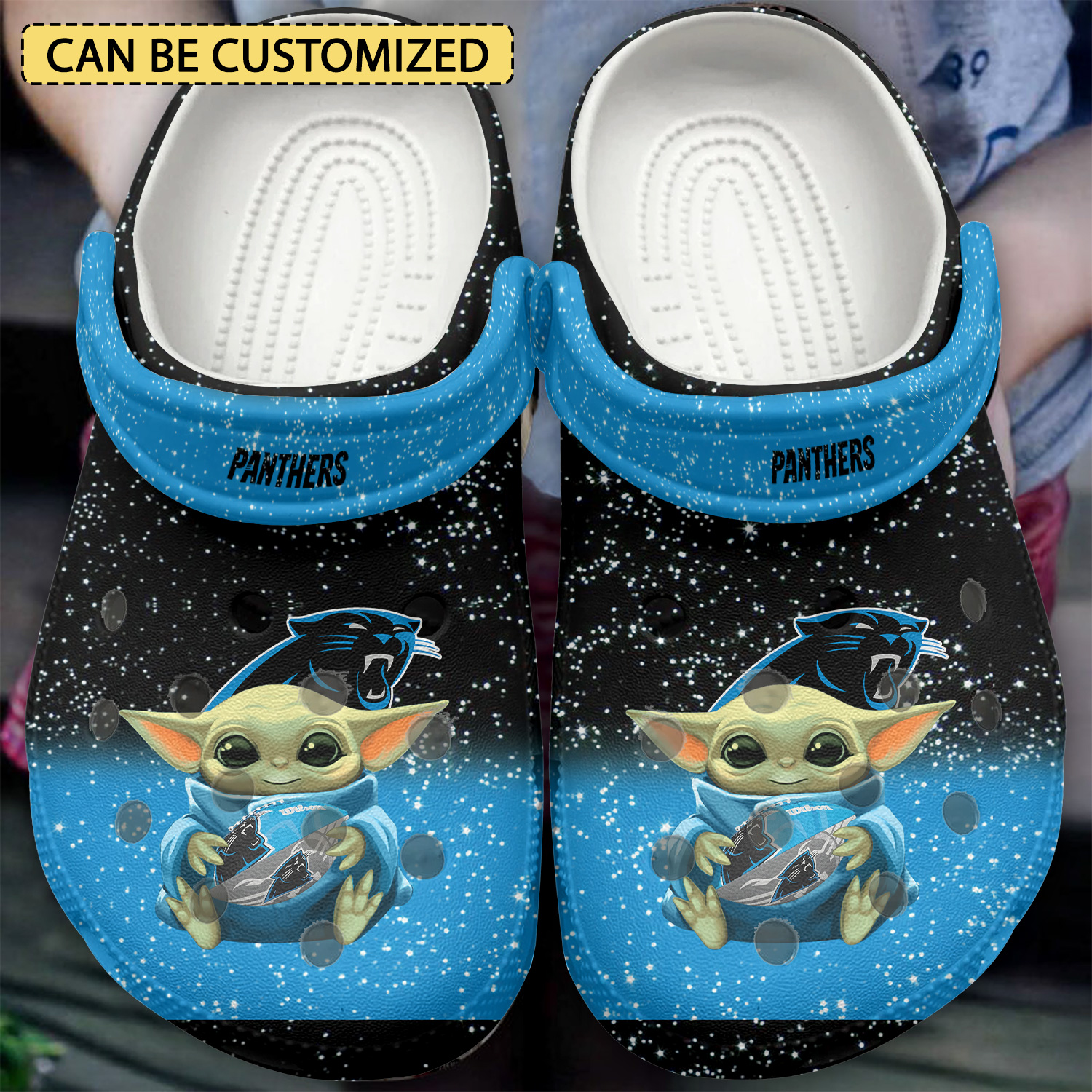 Baby Yoda And Carolina Panthers Nfl Sport Crocs, Baby Yoda Comfortable For Men Women And Kids 31