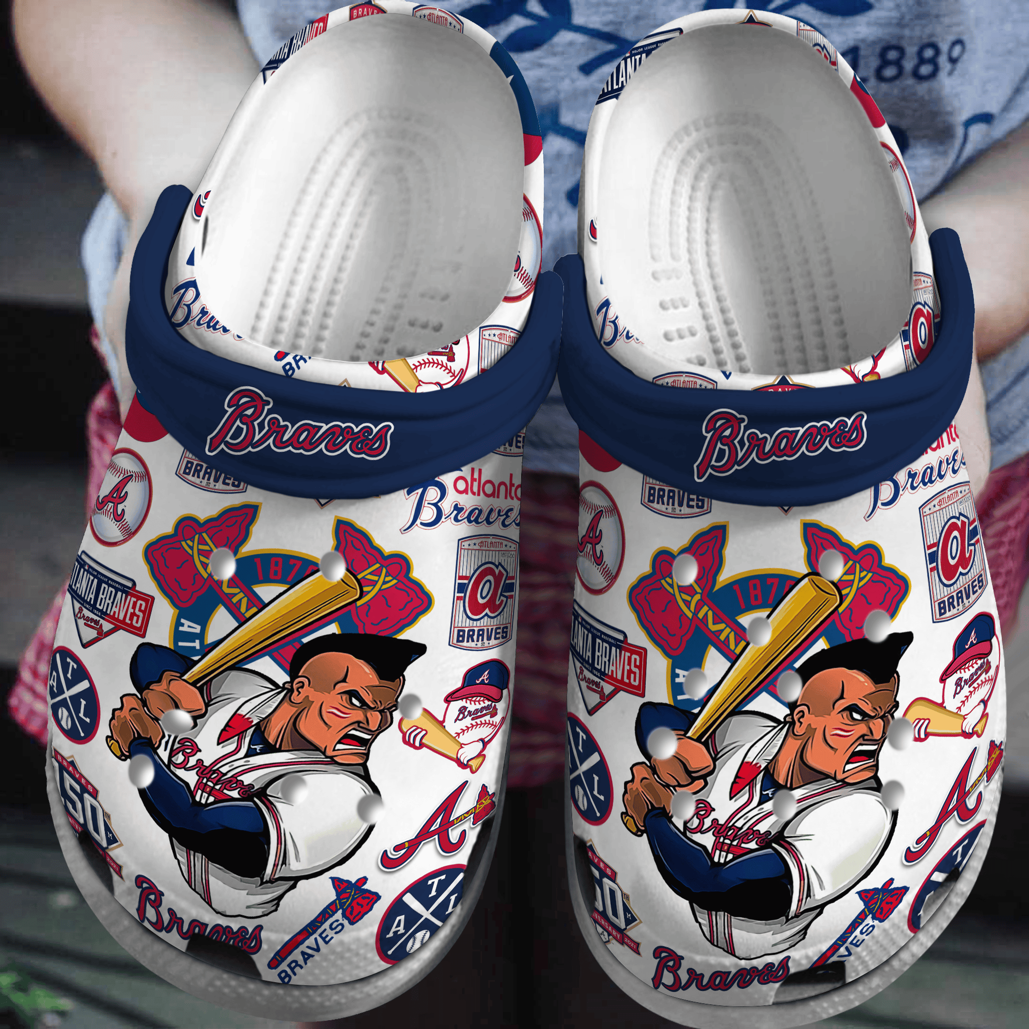 Atlanta Braves MLB Crocs, Atlanta Braves Comfortable For Men Women And Kids 10