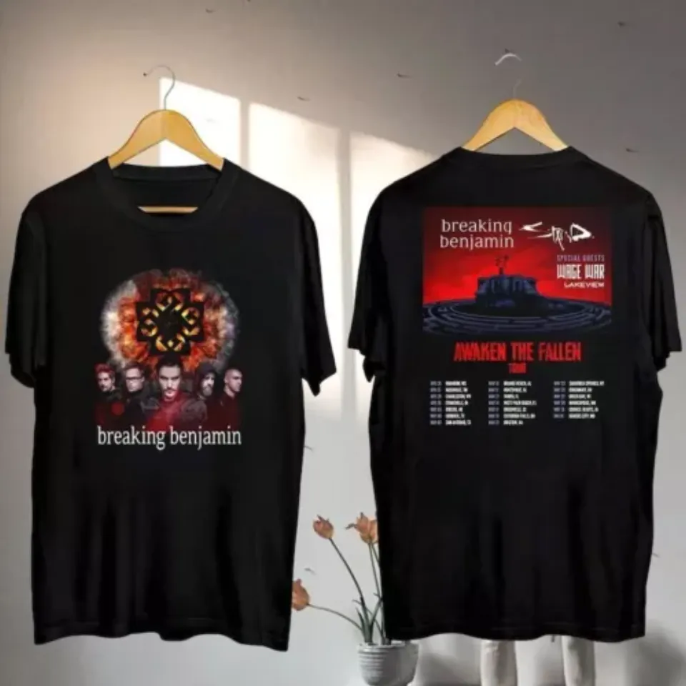 New Graphic Breaking Benjamin Awaken The Fallen 2025 Tour Shirt