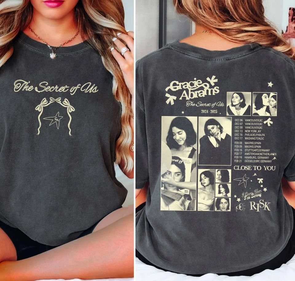New 90S Gracie Abrams Music Shirt, Gracie Abrams Cotton Music Shirt, The Secret Of Us Tour 2024 – 2025 Music Shirt