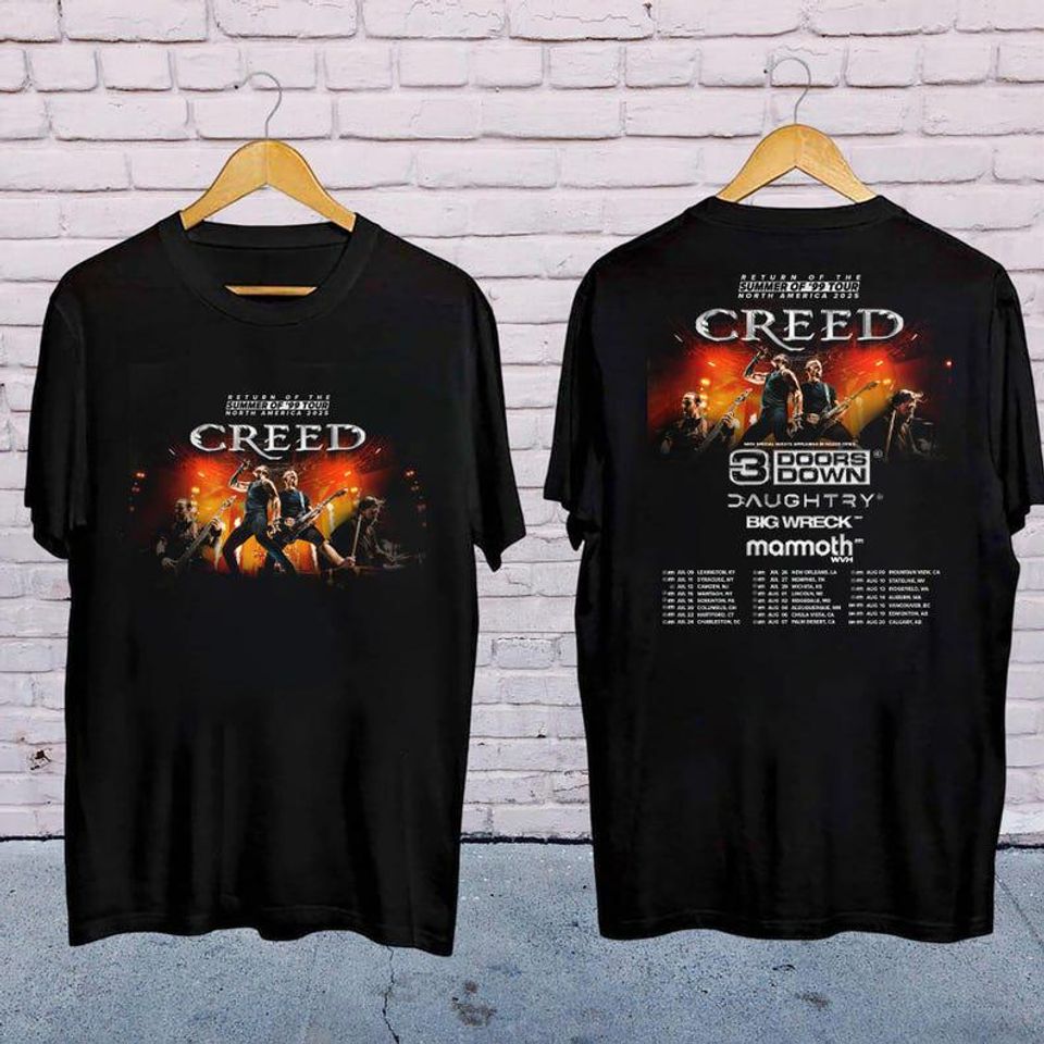 New Creed Band 2025 Tour Summer Of 99 Tour Shirt, Creed Band Fan Gift, Creed 2025 Concert Merch