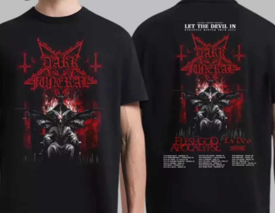 New Dark Funeral Let The Devil In European Winter Tour 2025 Two Sides Unisex Shirt
