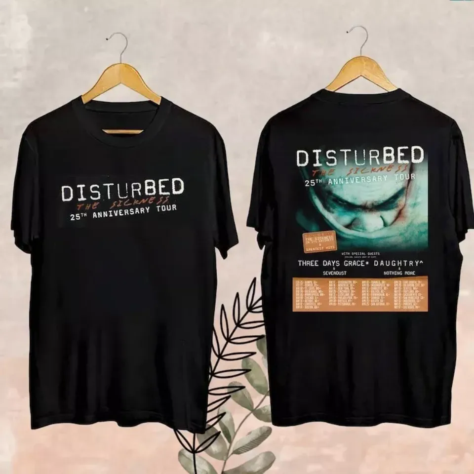 New Disturbed The Sickness 25Th Anniversary Tour Date 2025 Merch Shirt