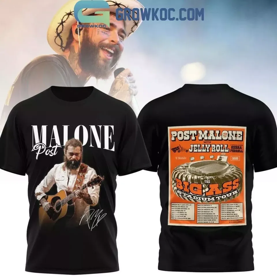 New Post Malone Jelly Roll Big Ass Stadium Tour 2025 Shirt
