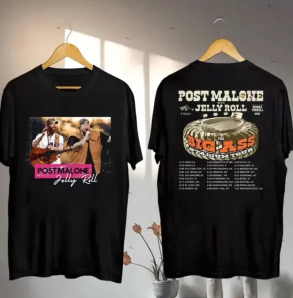 New Post Malone Vs Jelly Roll Tour 2025 Shirt, Post Malone Big Ass Stadium Tour Shirt