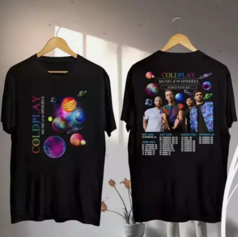 New Coldplay Graphic Shirt, Coldplay Music Of The Spheres Tour 2025 Shirt