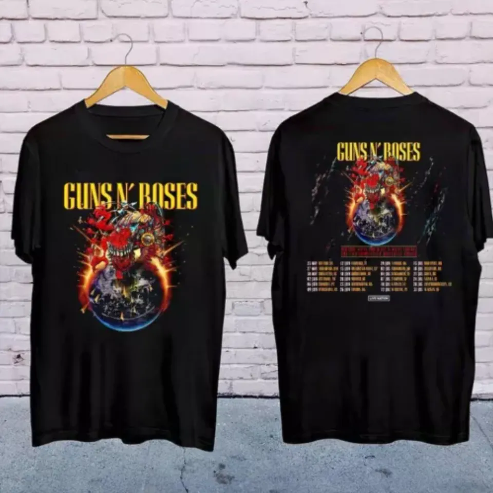 New New Guns N Roses 2025 European And Middle East Tour Shirt